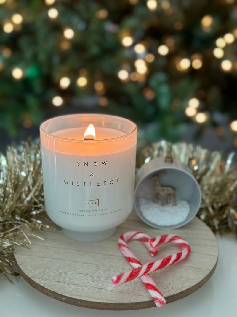 Snow & Mistletoe Candle Wooden Wick