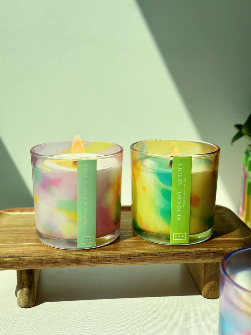 Pomegranate Rose Wooden Wick Candle