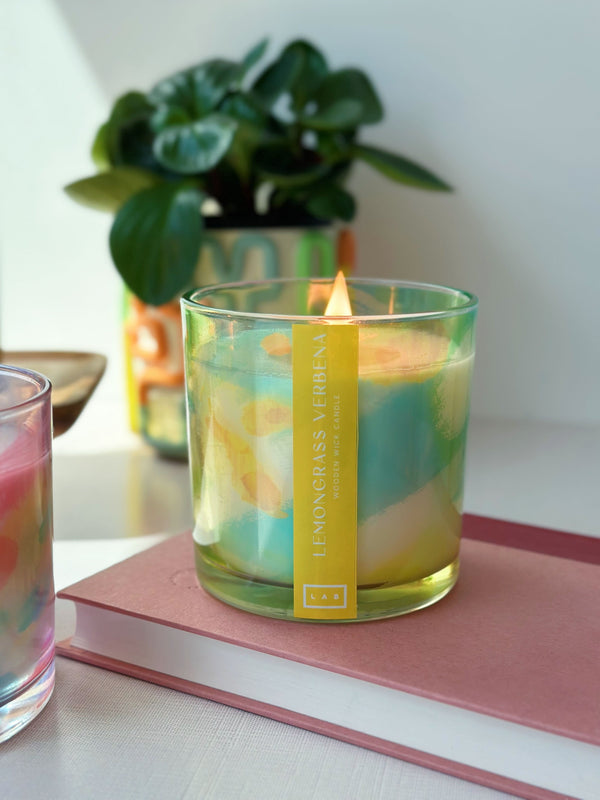 Lemongrass Verbena Wooden Wick Candle