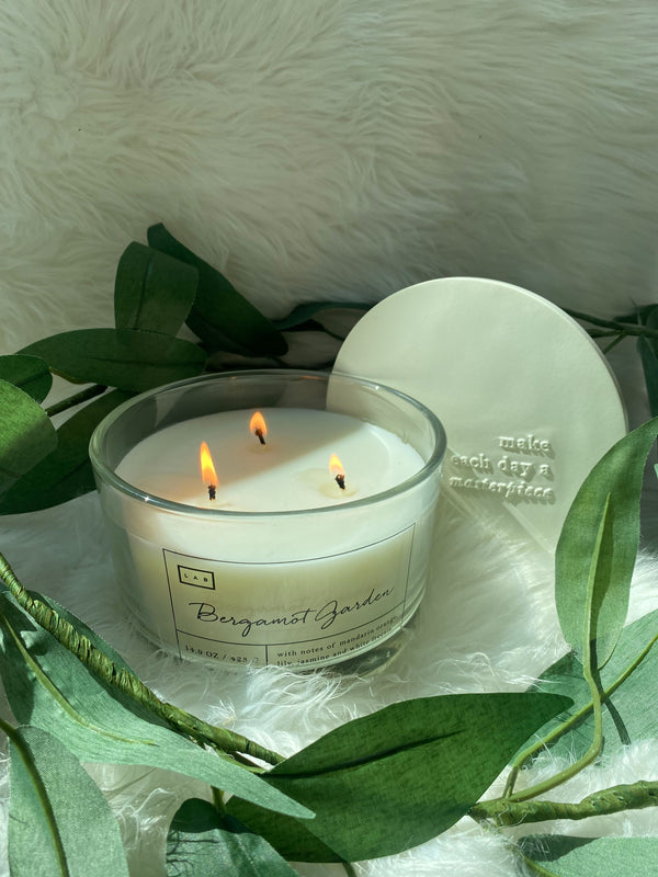 Bergamot Garden Candle Triple Wick